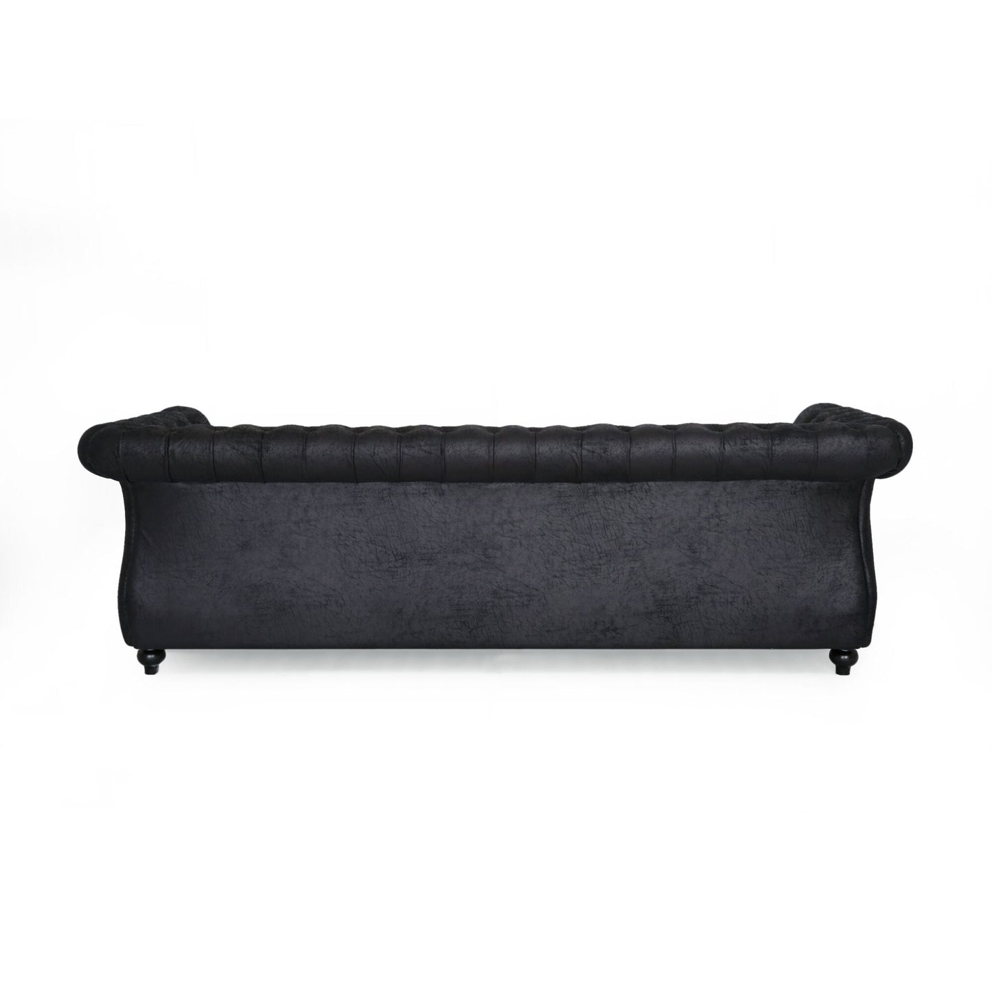 Canapé Chesterfield noir capitonné 3 places avec clous décoratifs