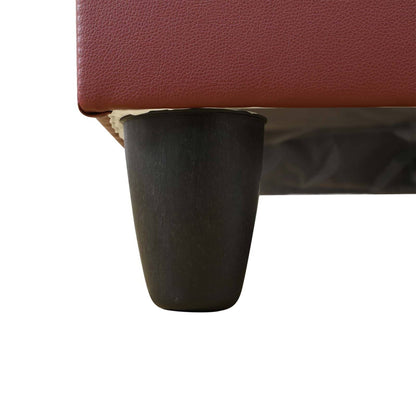 Pouf de rangement en similicuir noir