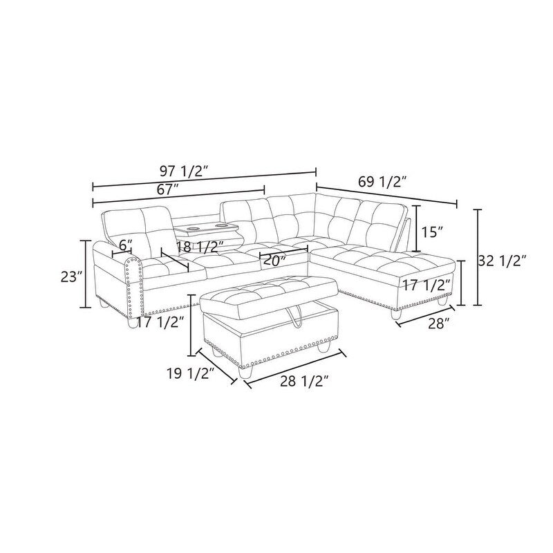 Ensemble de canapés 3 pièces en similicuir noir et cuir synthétique