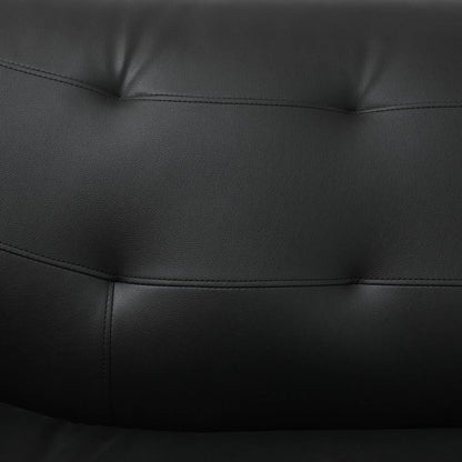 Canapé de salon 1 place en similicuir noir