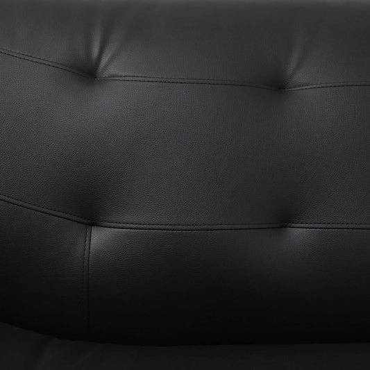 Canapé de salon 1 place en similicuir noir