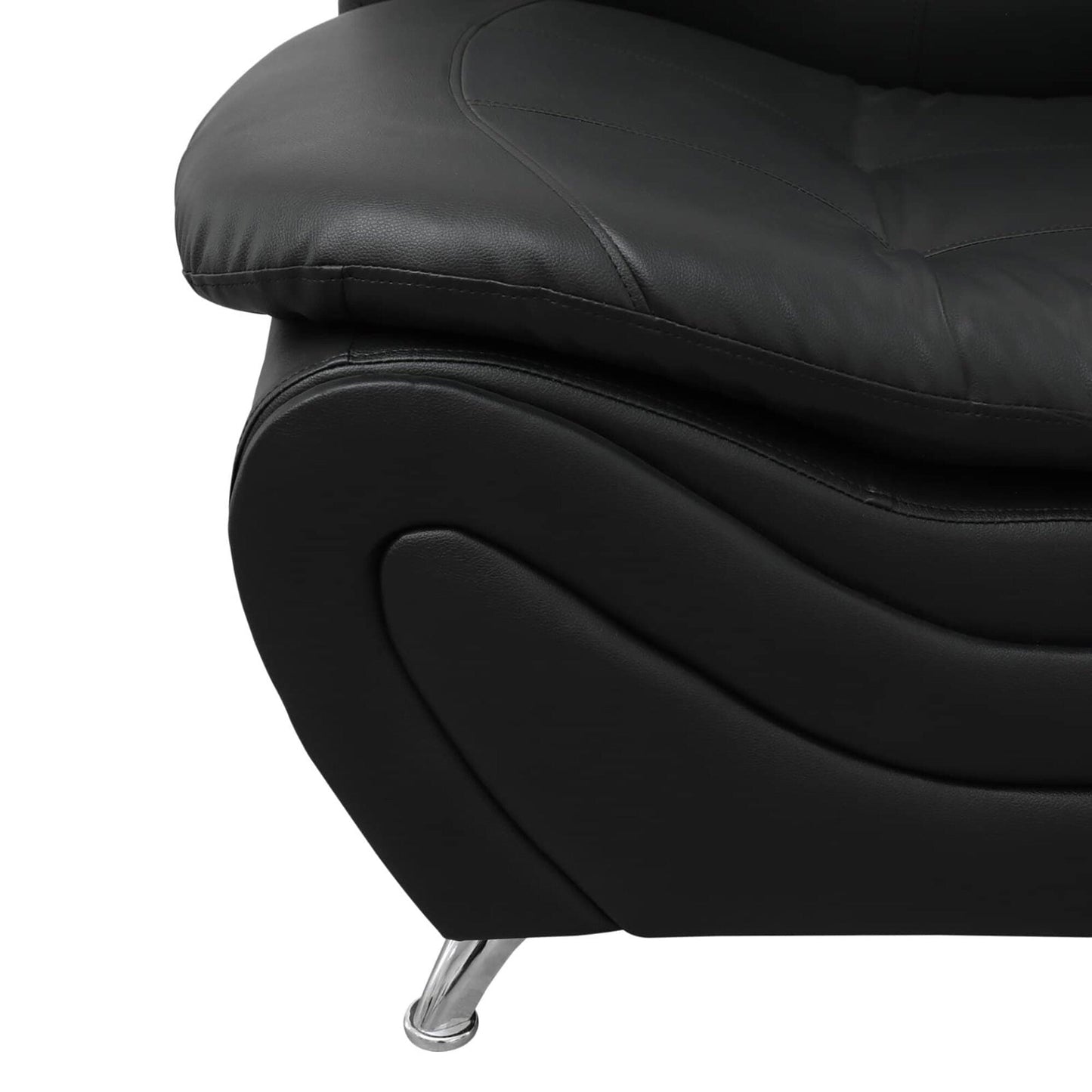 Canapé de salon 1 place en similicuir noir