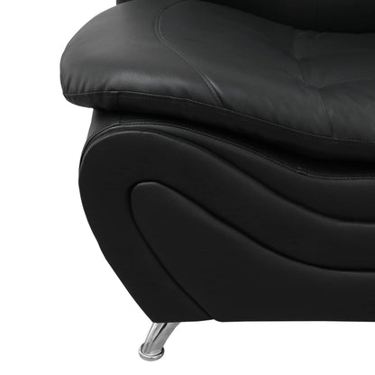 Canapé de salon 1 place en similicuir noir