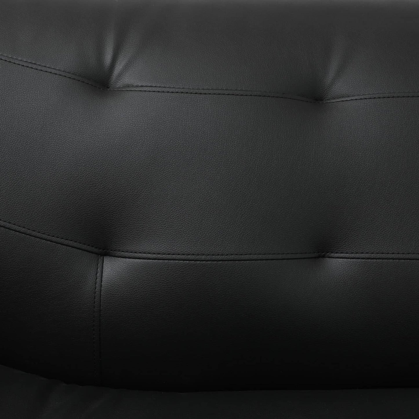 Canapé de salon 3 places en similicuir noir