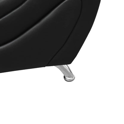 Canapé de salon 3 places en similicuir noir