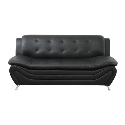 Canapé de salon 3 places en similicuir noir