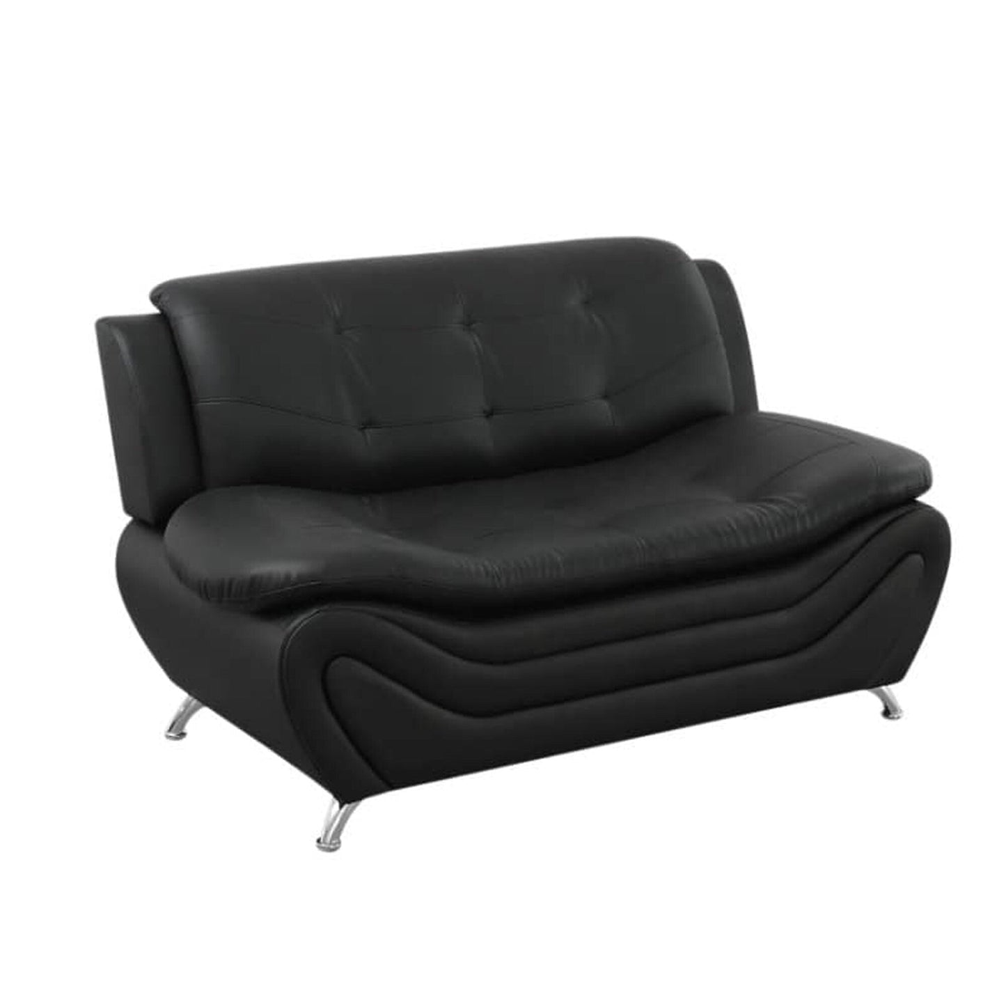 Canapé de salon 3 places en similicuir noir