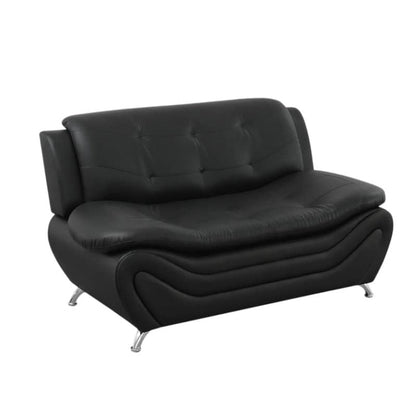 Canapé de salon 3 places en similicuir noir