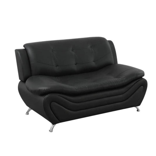 Canapé de salon 3 places en similicuir noir