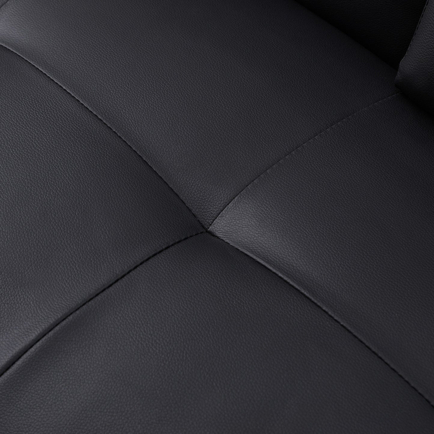 Canapé-lit pliant noir avec pieds en métal et porte-gobelet