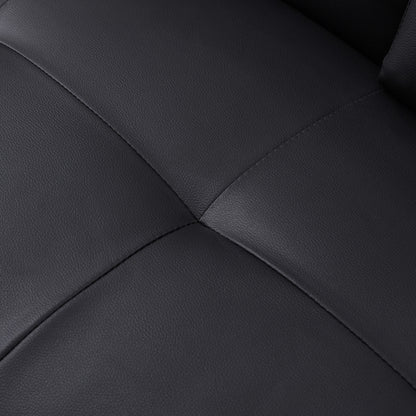 Canapé-lit pliant noir avec pieds en métal et porte-gobelet