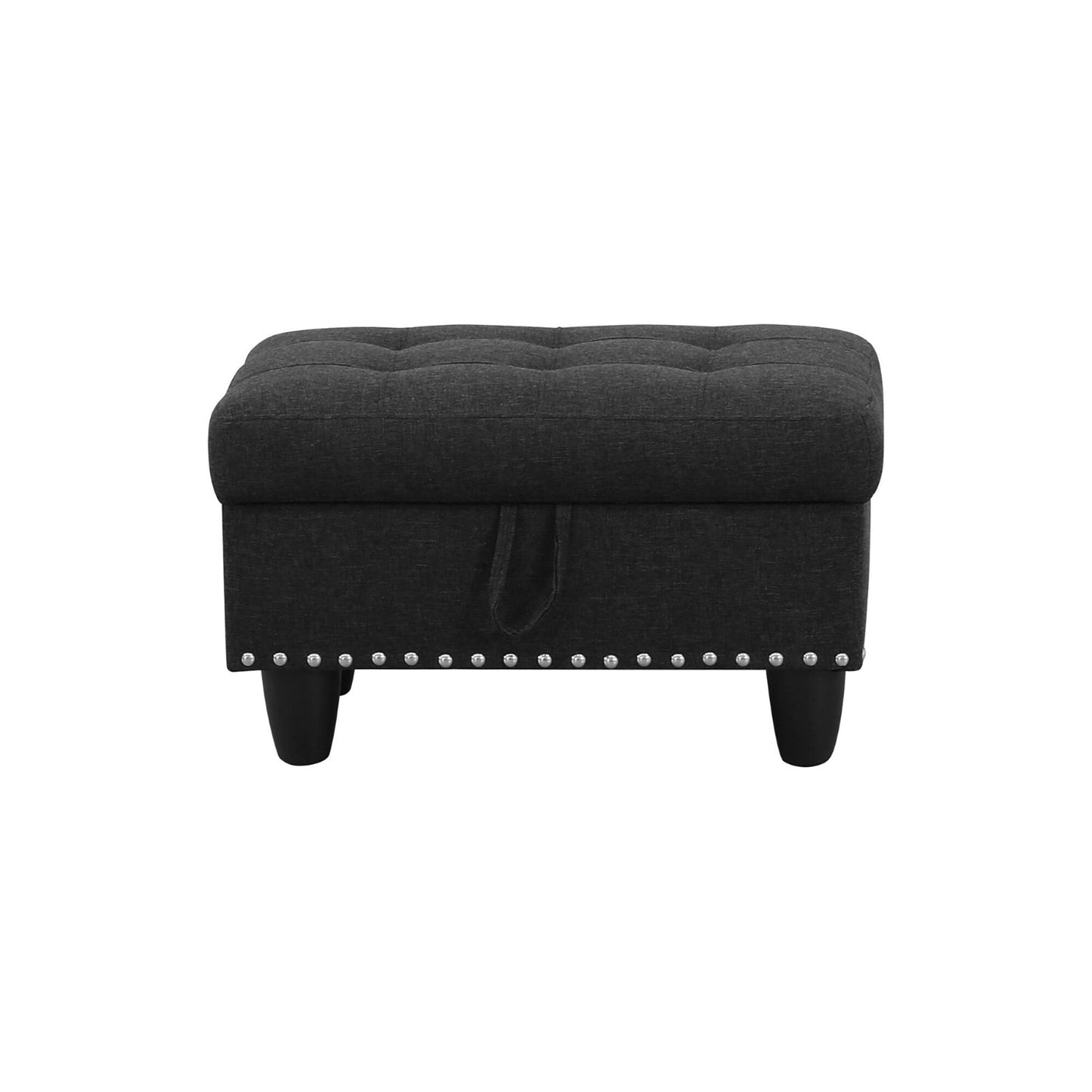 Ensemble de salon 3 pièces en lin noir et gris