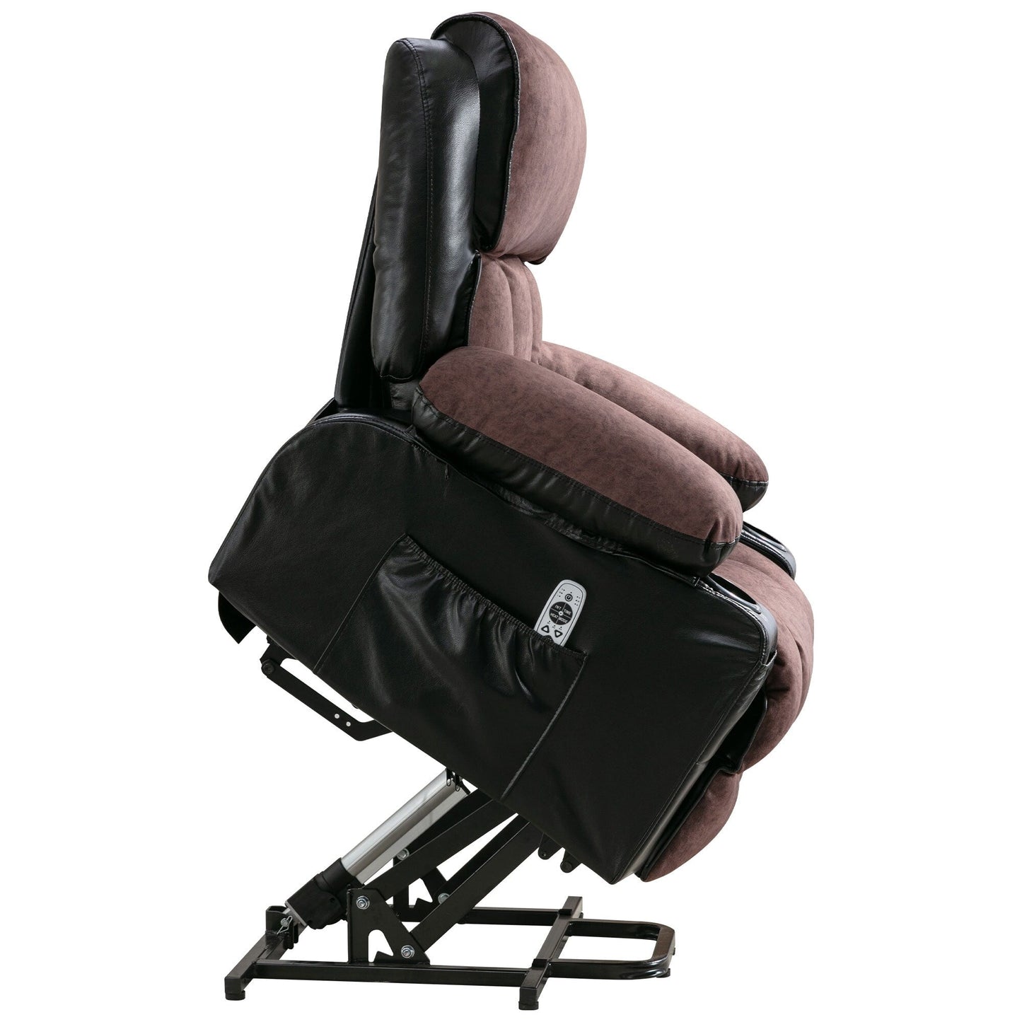 Fauteuil de massage électrique noir de grande taille pour personnes âgées, chauffant, vibrant, revêtement en similicuir, port USB, réglages réglables