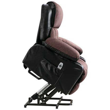 Fauteuil de massage électrique noir de grande taille pour personnes âgées, chauffant, vibrant, revêtement en similicuir, port USB, réglages réglables