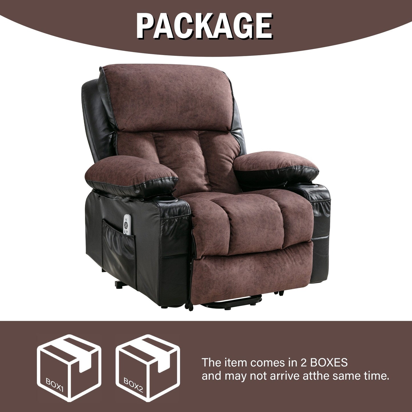 Fauteuil de massage électrique noir de grande taille avec chauffage et vibrations, revêtement en cuir synthétique, port USB et fonctions réglables