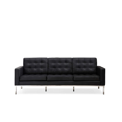 Canapé multiplaces Florence 33''-83'' de largeur en similicuir noir avec clous