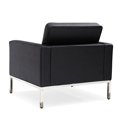 Canapé multiplaces Florence 33''-83'' de largeur en similicuir noir avec clous