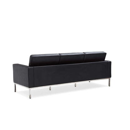 Canapé multiplaces Florence 33''-83'' de largeur en similicuir noir avec clous