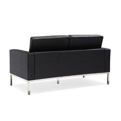 Canapé multiplaces Florence 33''-83'' de largeur en similicuir noir avec clous