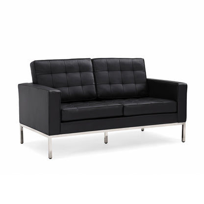 Canapé multiplaces Florence 33''-83'' de largeur en similicuir noir avec clous