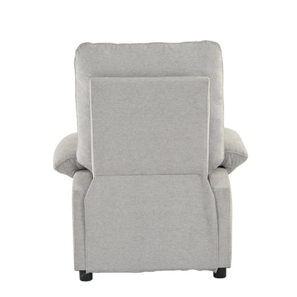 Fauteuil inclinable manuel noir avec massage et chauffage, structure robuste en bois massif et revêtement en tissu confortable