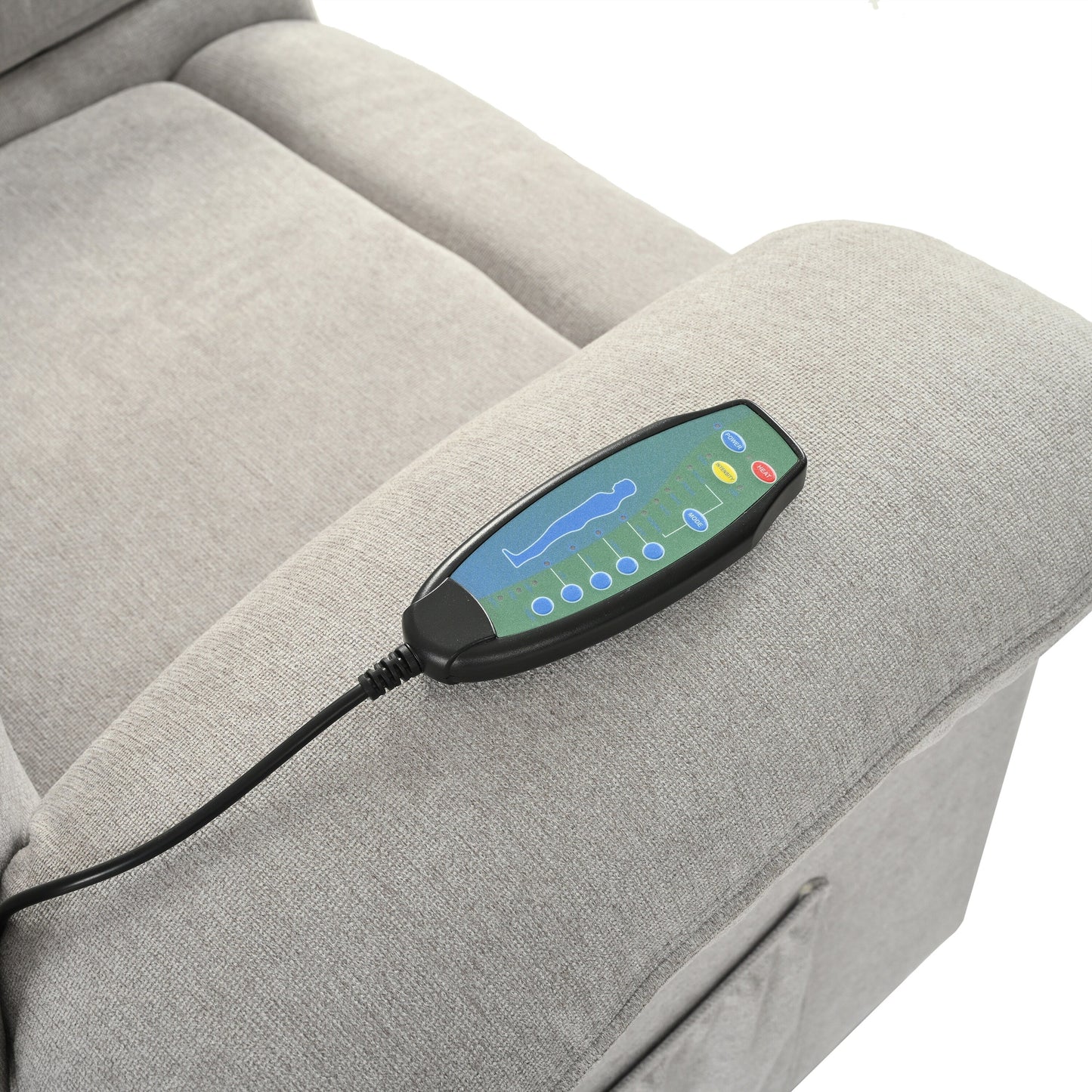 Fauteuil inclinable manuel noir avec massage, chauffage et design portable