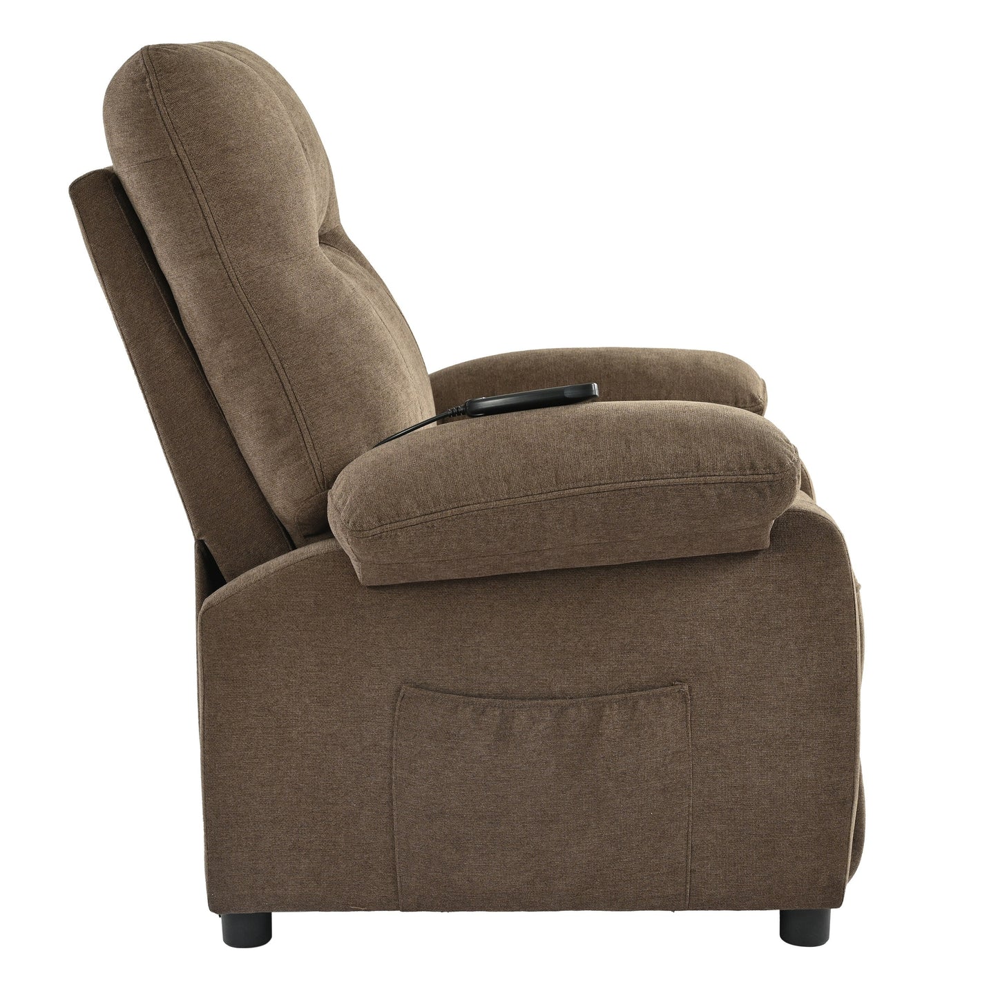 Fauteuil inclinable manuel noir avec massage, chauffage et design portable