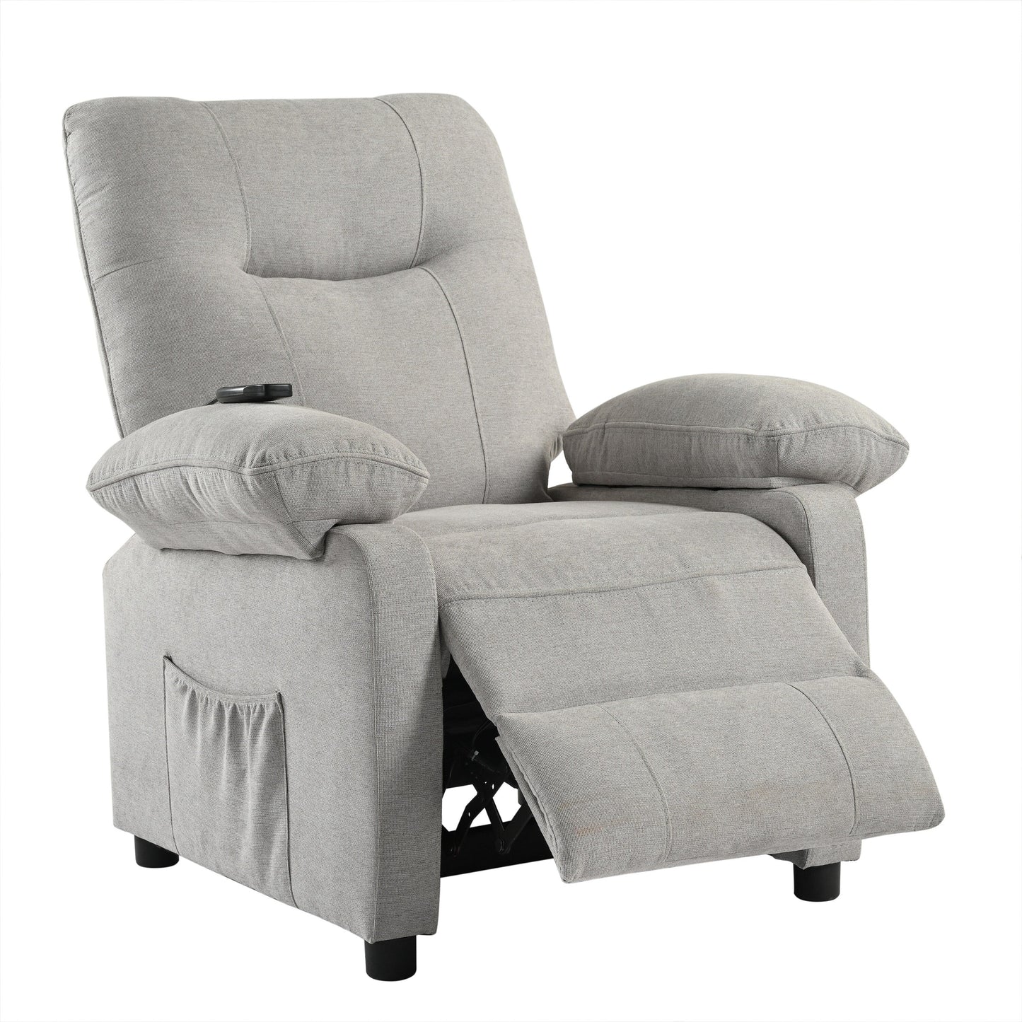 Fauteuil inclinable manuel noir avec massage, chauffage et design portable