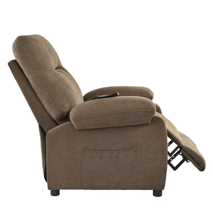 Fauteuil inclinable manuel noir avec massage, chauffage, revêtement en tissu robuste et design portable pour le salon