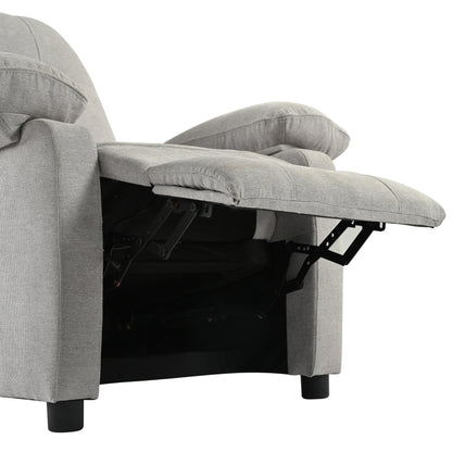 Fauteuil inclinable manuel noir avec massage, chauffage, revêtement en tissu robuste et design portable pour le salon