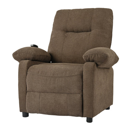 Fauteuil inclinable manuel noir avec massage, chauffage et cadre en bois massif