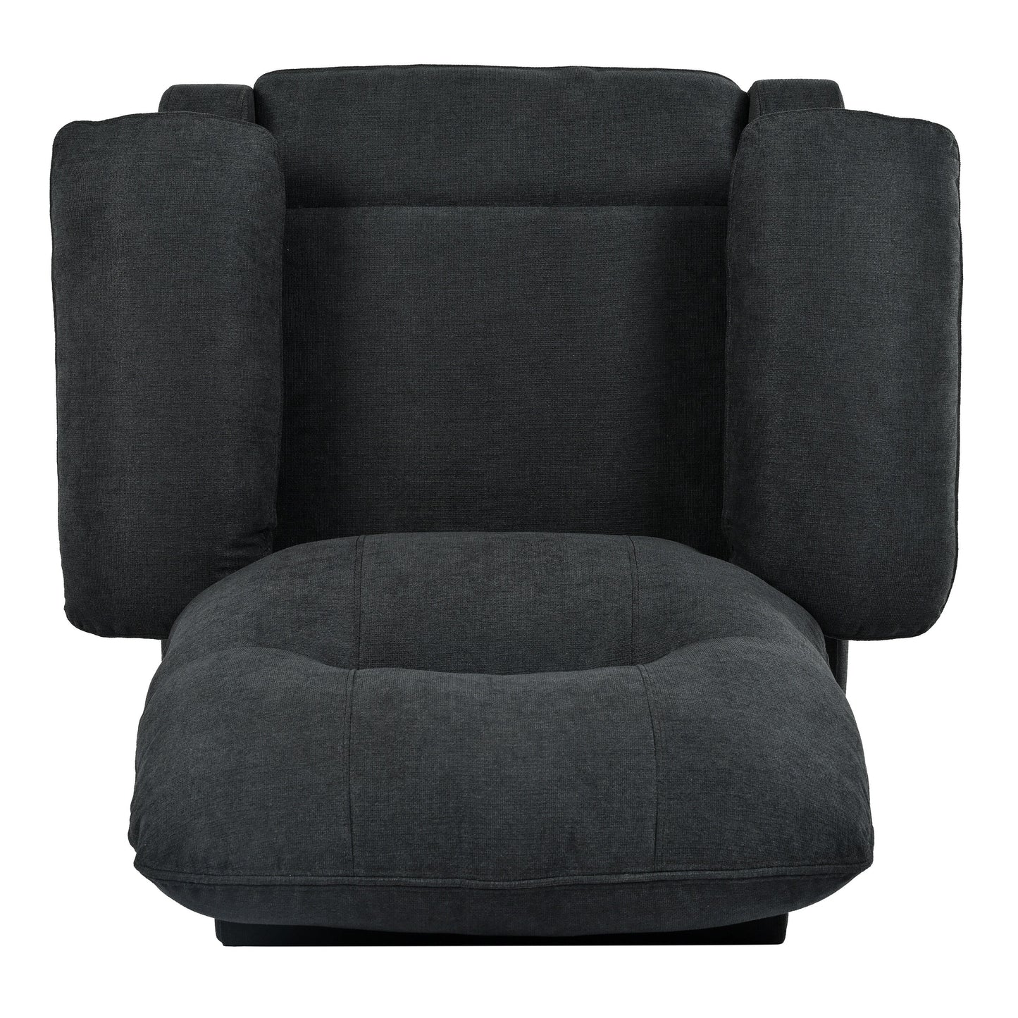 Fauteuil inclinable manuel noir avec massage, chauffage et cadre en bois massif