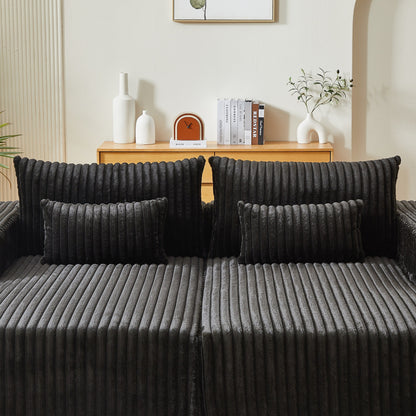 Canapé-lit sectionnel moderne noir 87 Cloud Plush avec coussins pour salon