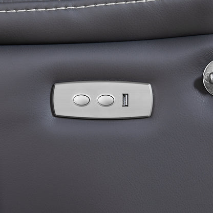 Fauteuil inclinable électrique noir avec massage, chauffage, port USB, support pour téléphone et poches latérales