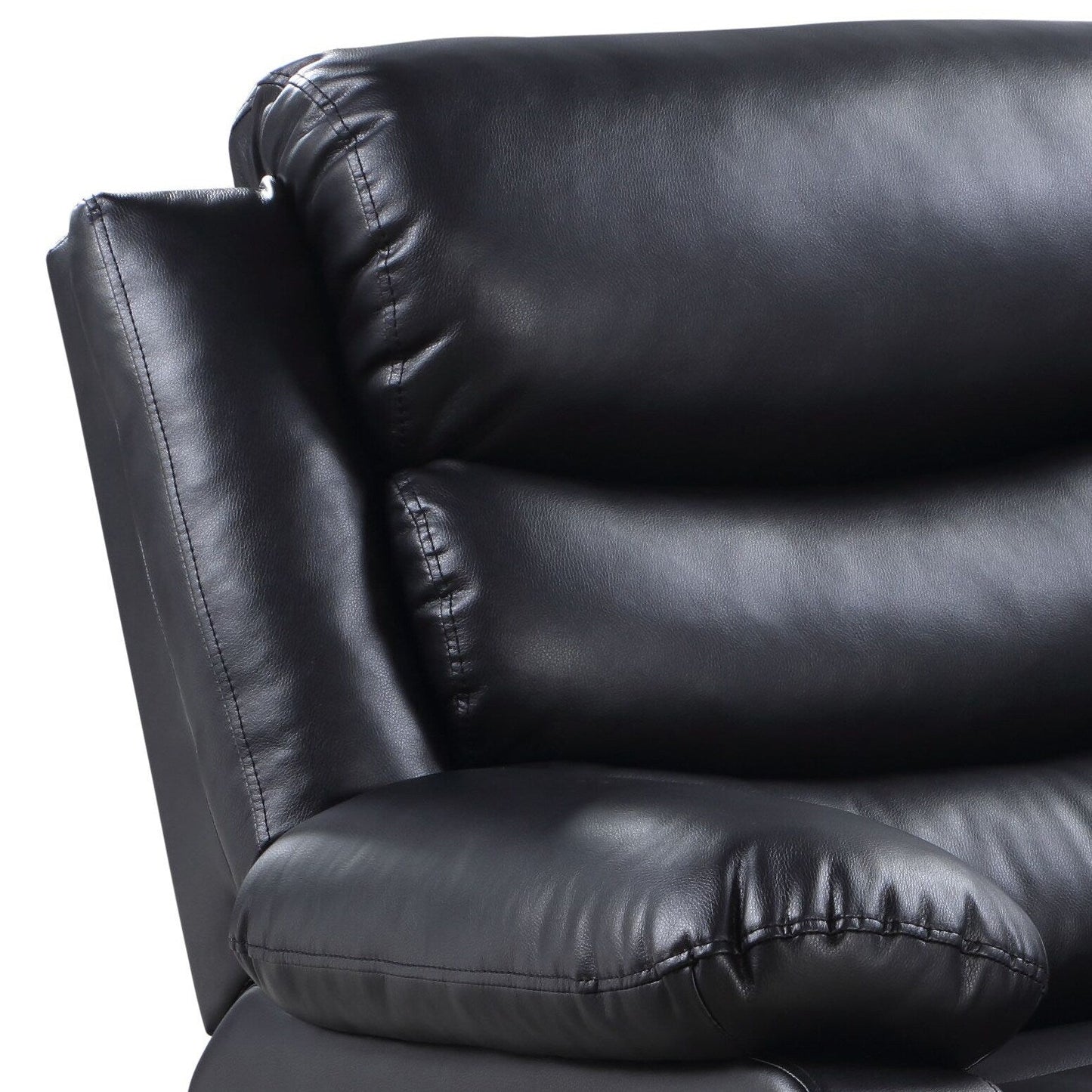 Fauteuil inclinable électrique en cuir synthétique noir