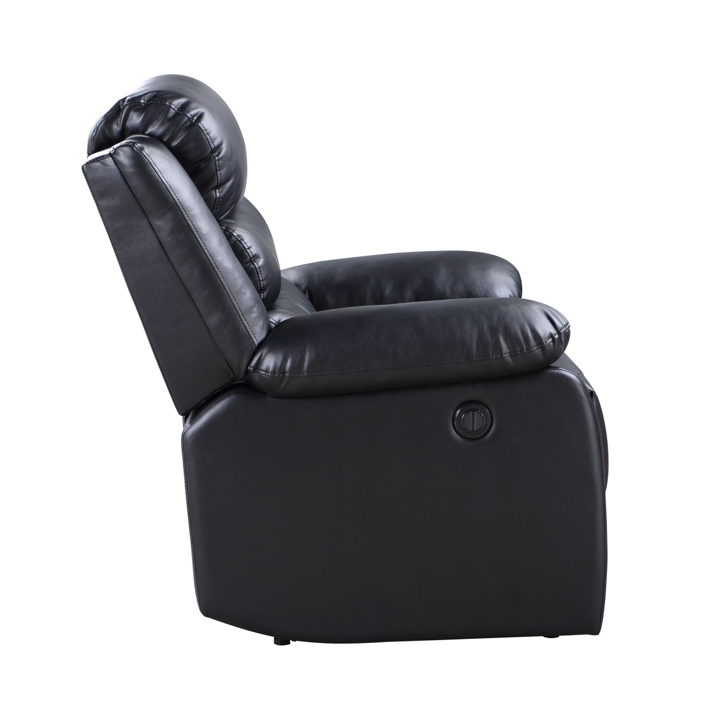 Fauteuil inclinable électrique en cuir synthétique noir