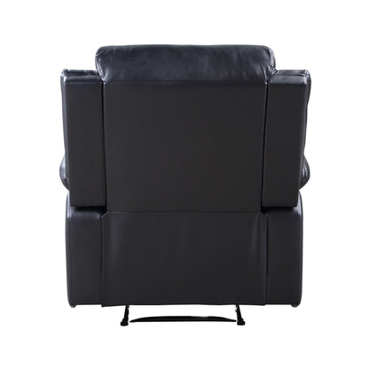 Fauteuil inclinable électrique en cuir synthétique noir