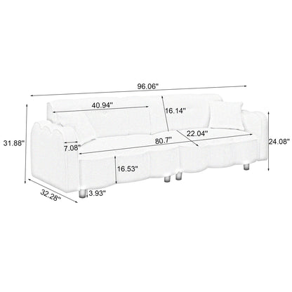 Canapé 3 places en peluche Teddy Cloud noir