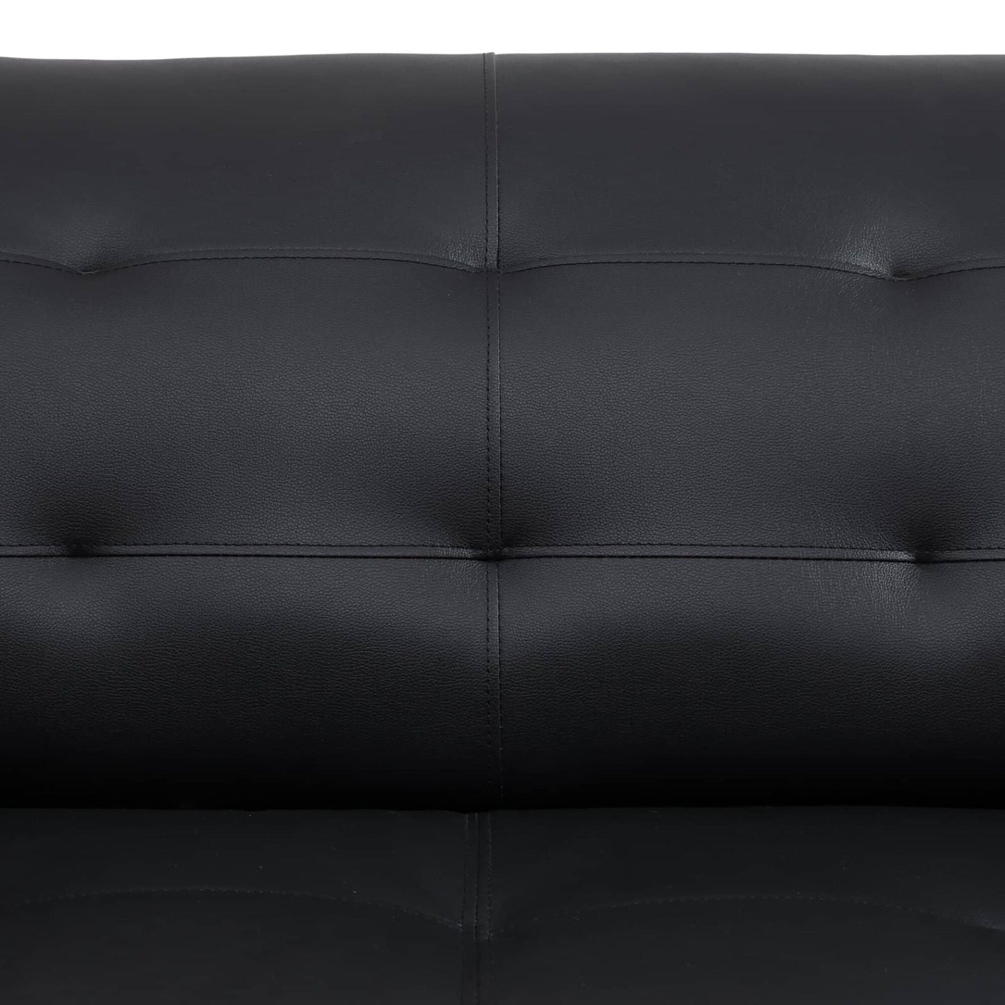 Canapé de salon 1 place en similicuir noir et blanc