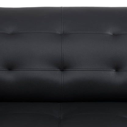 Canapé de salon 1 place en similicuir noir et blanc