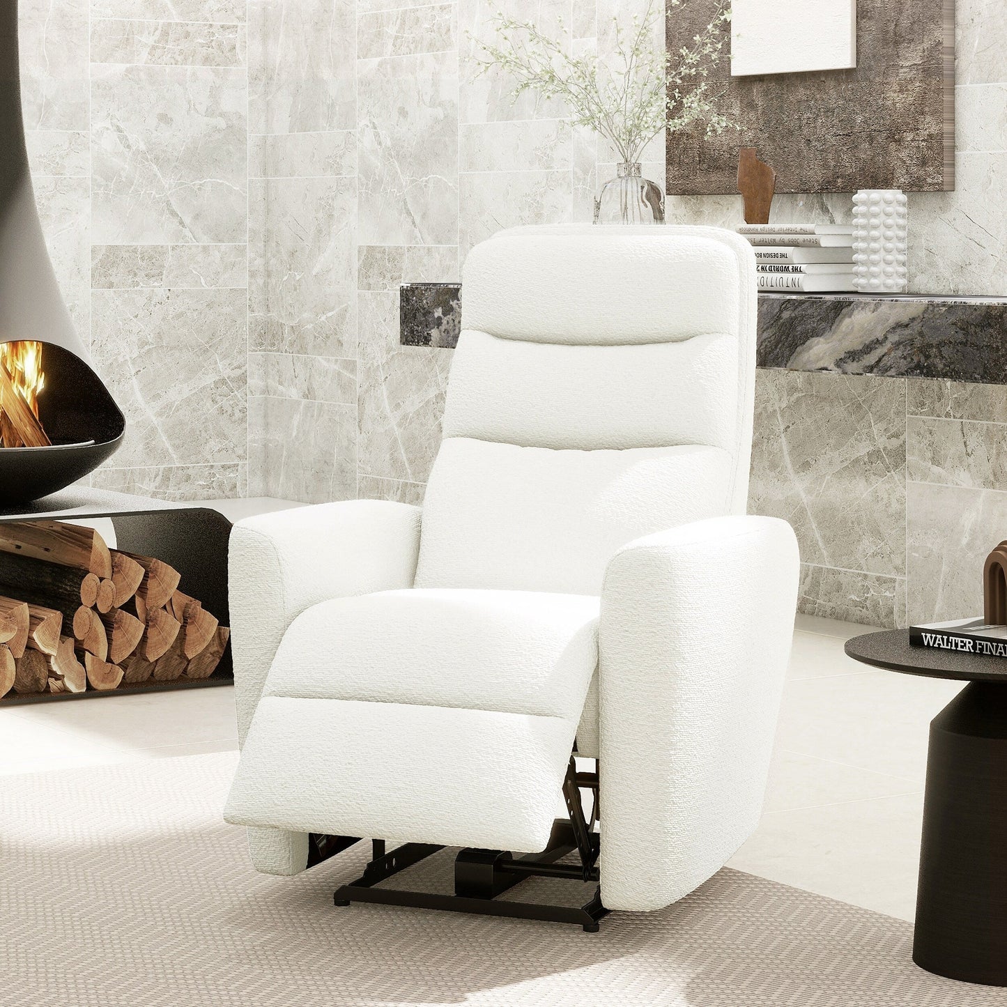 Fauteuil inclinable électrique à dossier haut rembourré Bloomy 35,5 Boucle