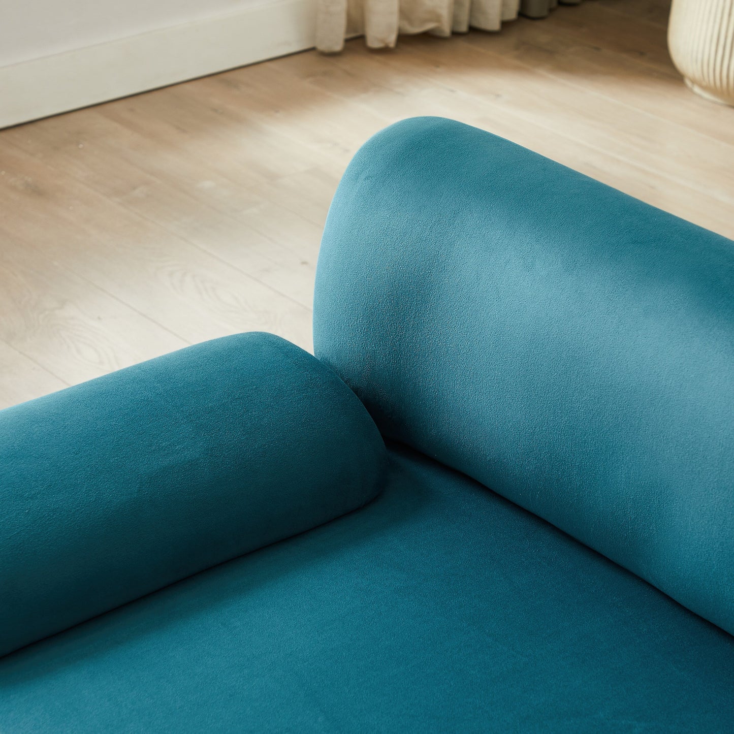 Canapé modulable 3 places Blue 105 avec pouf amovible, assise profonde et cadre en bois massif