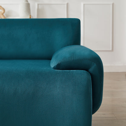 Canapé modulable 3 places Blue 105 avec pouf amovible, assise profonde et cadre en bois massif
