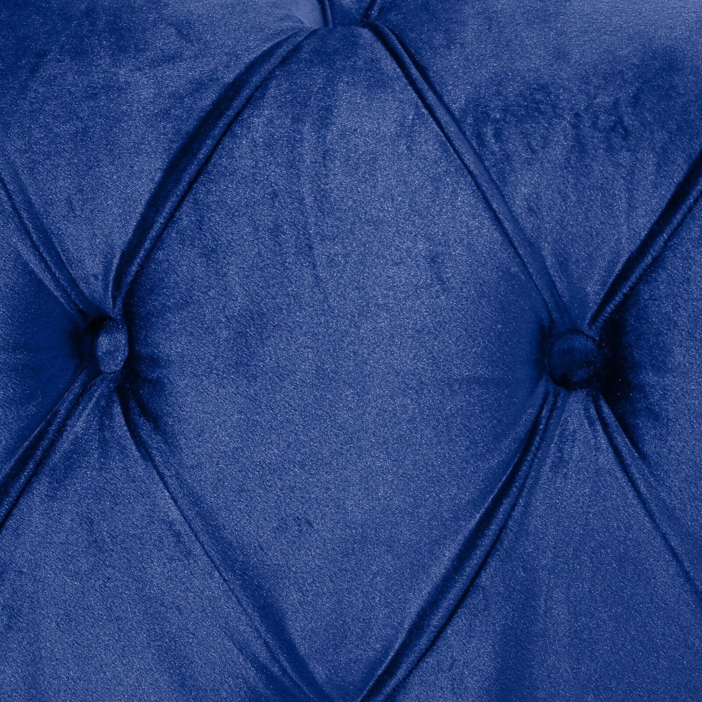 Canapé 3 places en velours bleu 83,5 pouces avec dossier capitonné, pieds en bois massif vintage et larges accoudoirs pour salon et bureau