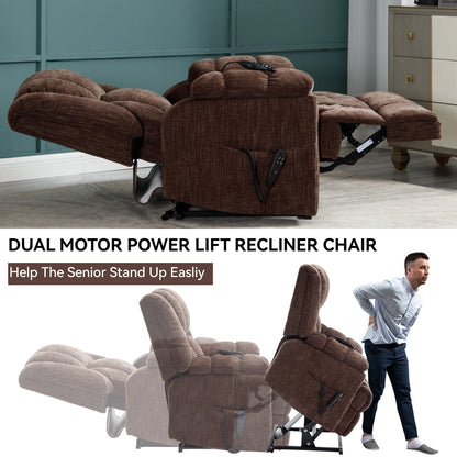 Fauteuil inclinable électrique bleu à double moteur avec chauffage, massage, positionnement infini, télécommande et soutien lombaire