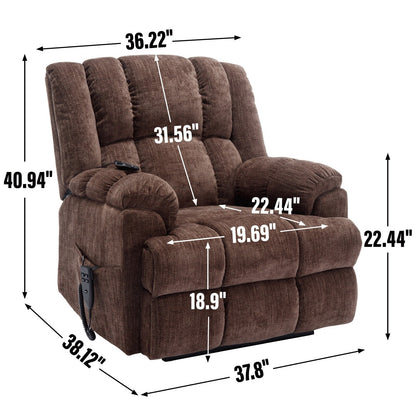 Fauteuil inclinable électrique bleu à double moteur avec massage et support robuste