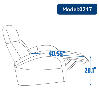 Fauteuil inclinable électrique en cuir bleu avec pivot à 270°, fonction bascule, soutien lombaire et ports USB et Type-C