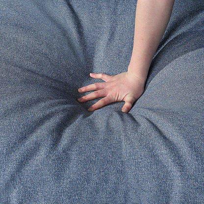 Canapé modulable 4 places en lin bleu avec coussins