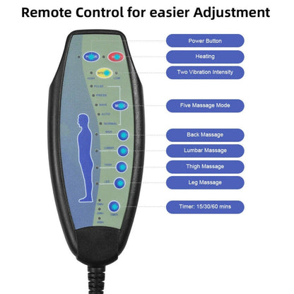 Fauteuil inclinable chauffant bleu moderne avec 8 moteurs de massage et 10 niveaux d'intensité, parfait pour se détendre dans le salon