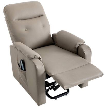 Fauteuil inclinable électrique bleu avec massage, chauffage, positions réglables et poche latérale pour plus de commodité